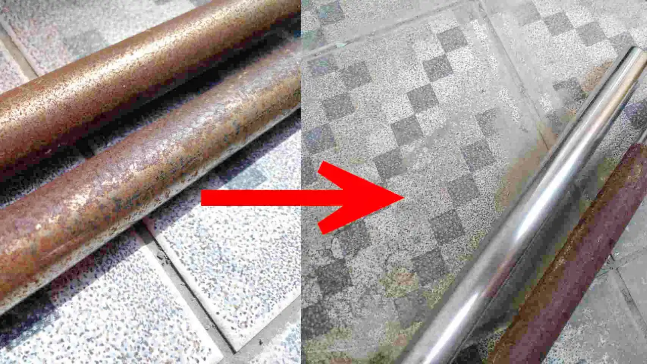 錆を取った物干し竿