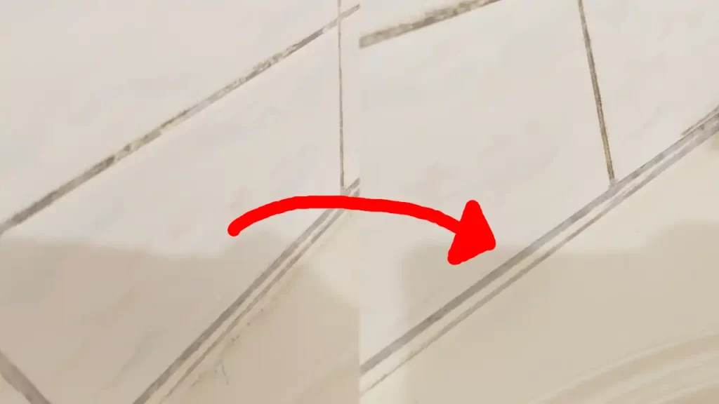 ダイソーの曲がるバスクリーナーで掃除した浴槽の前後比較